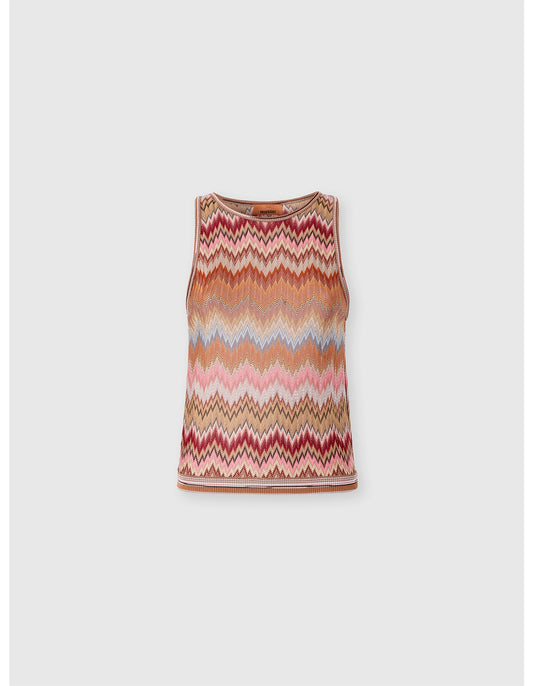 Missoni women's sleeveless crewneck top in 100% viscose.