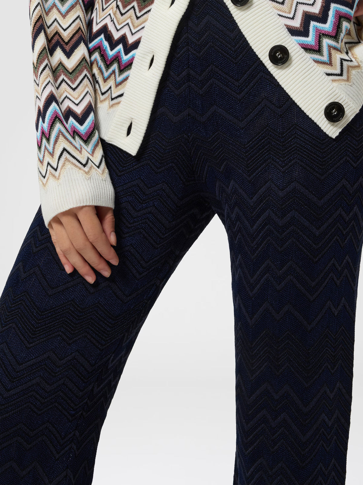 ZIG ZAG KNIT STRAIGHT-LEG TROUSERS