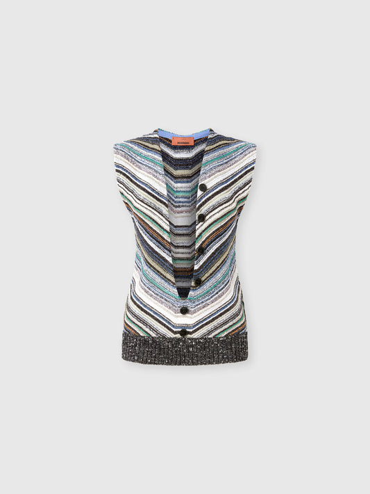 STRIPED VEST WITH SEQUINS