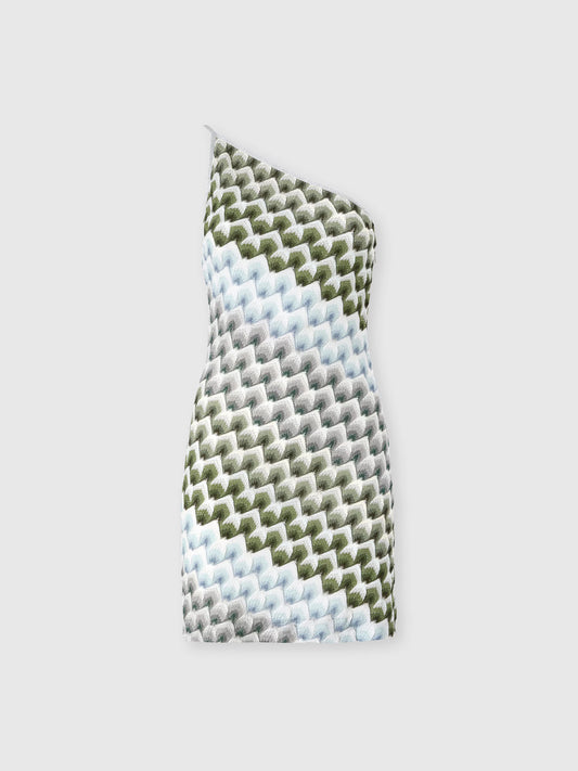 ONE-SHOULDER LAMÉ MINI DRESS