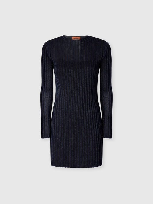 RIBBED LAMÉ MINI DRESS