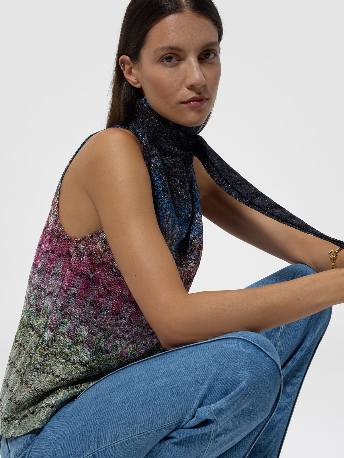 TOP W IRIDESCENT KALEIDOSCOPIC MOTIF