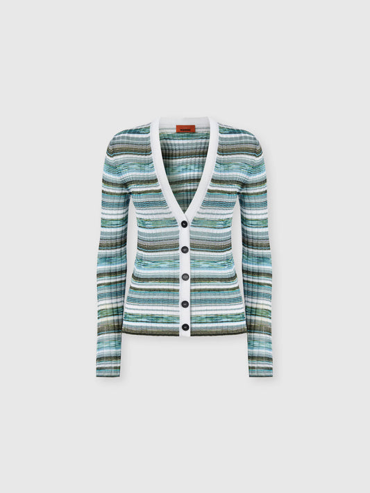 RIBBED STRIPED CARDIGAN
