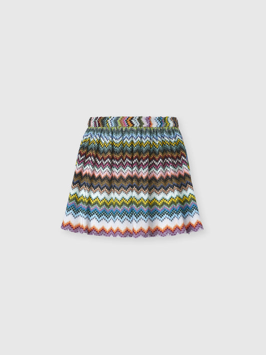 Missoni women's shorts in viscose lamé — Raschel zigzag pixel-effect knit in multi dark