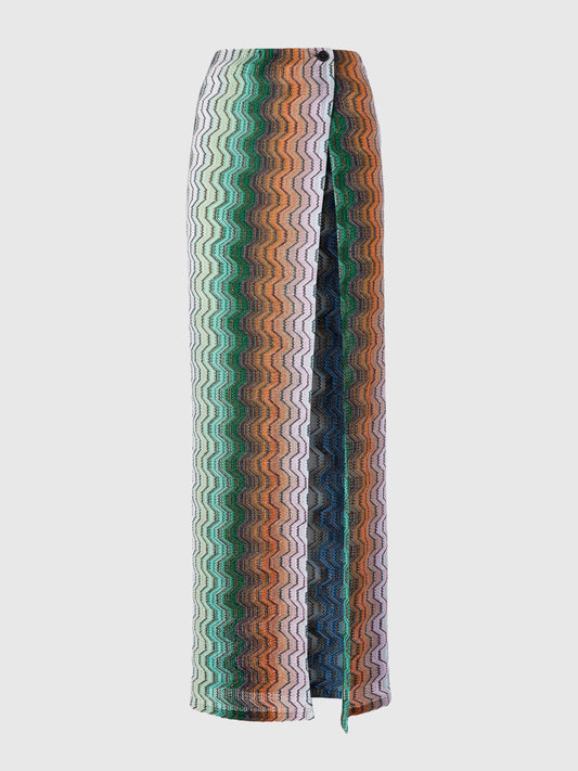 LONG SPLIT SKIRT GREEK MOTIF