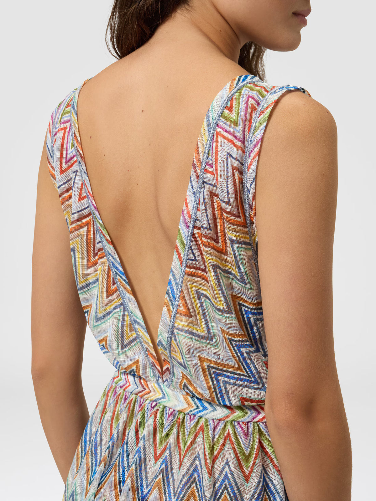 LONG ZIG ZAG TULLE COVER-UP DRESS