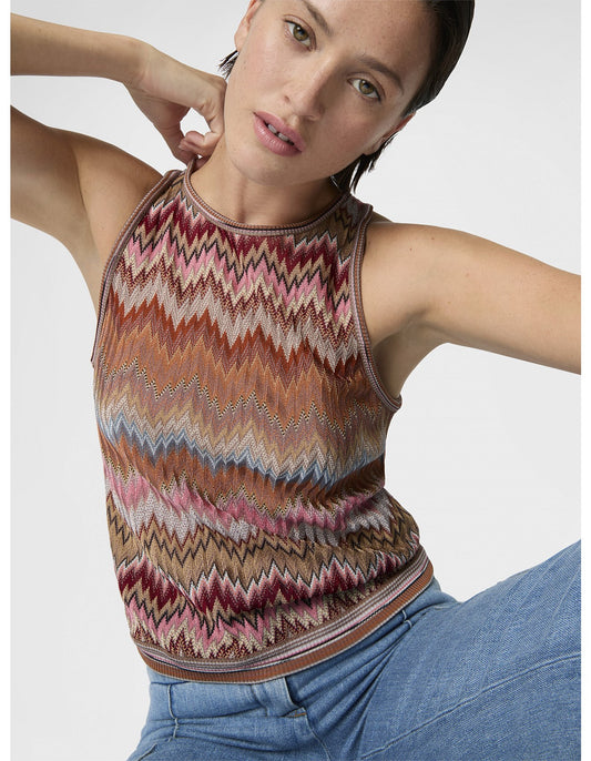 Missoni women's sleeveless crewneck top in 100% viscose.