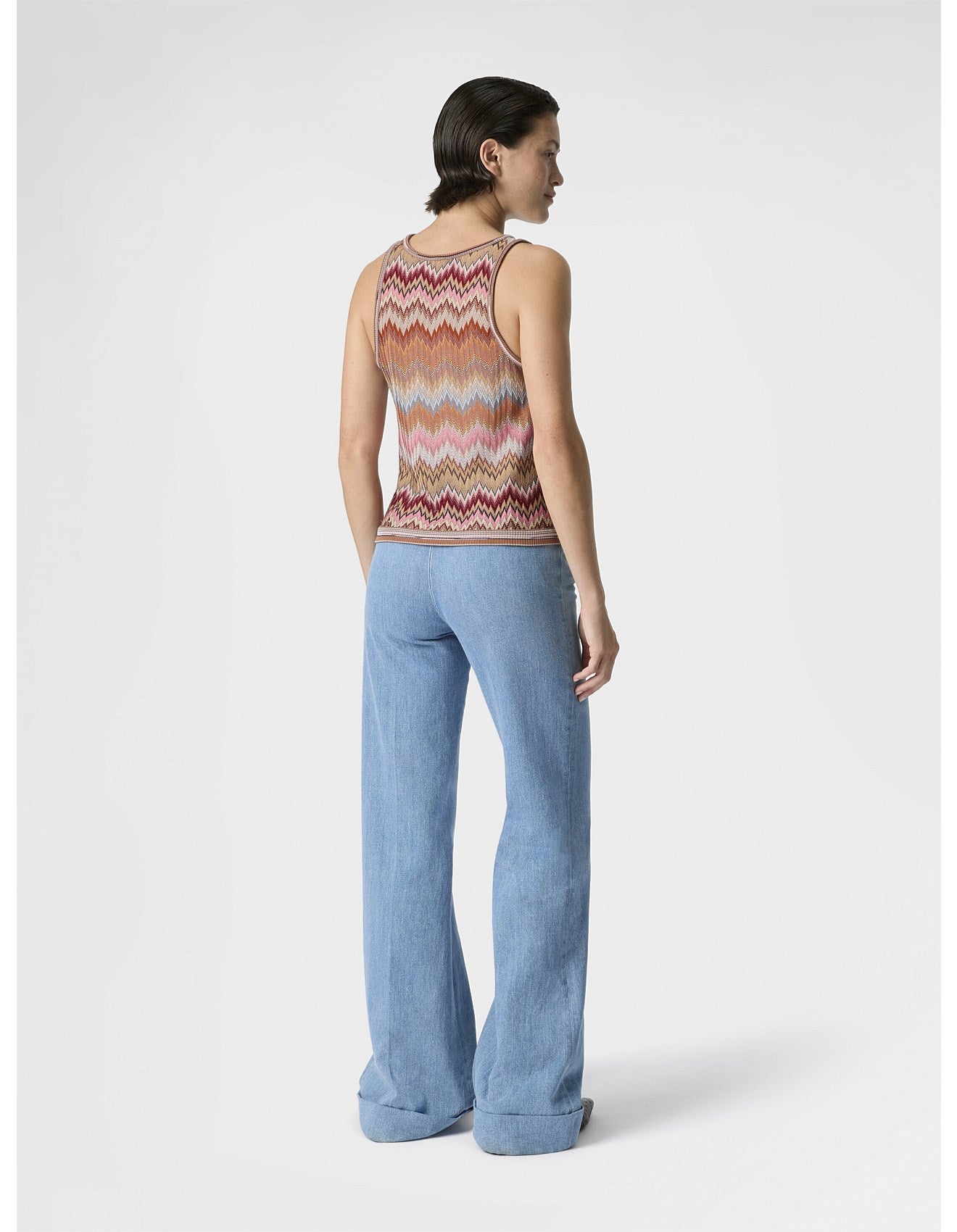 Missoni women's sleeveless crewneck top in 100% viscose.