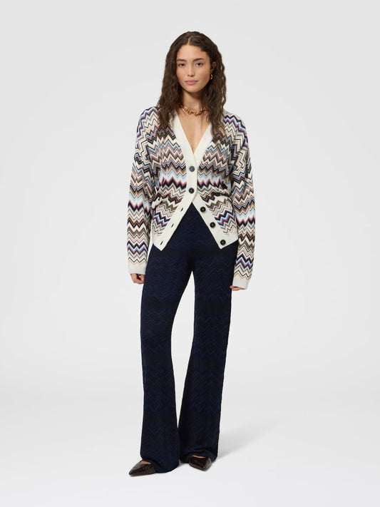 ZIG ZAG KNIT STRAIGHT-LEG TROUSERS