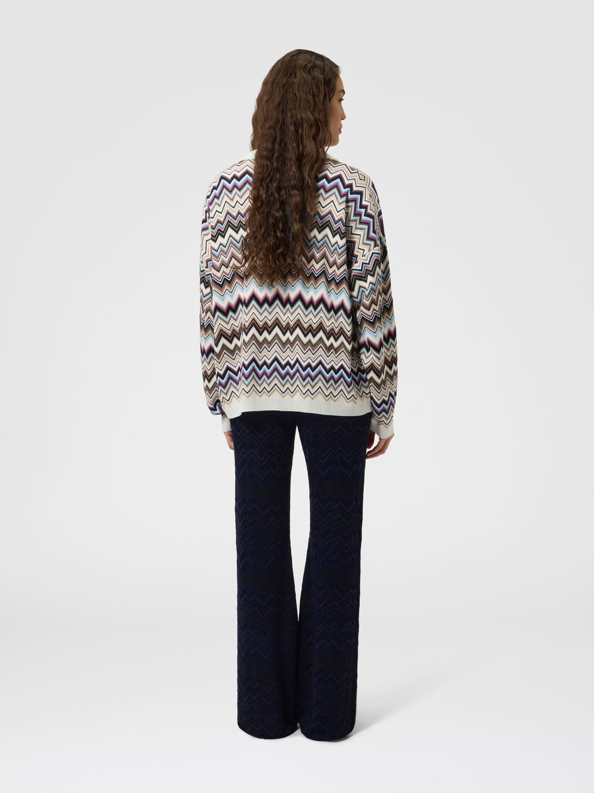 ZIG ZAG KNIT STRAIGHT-LEG TROUSERS