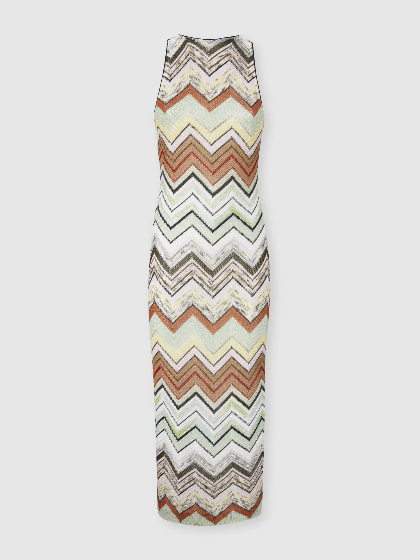 Missoni women's halter neckline dress — chevron knit in cotton viscose, product shot