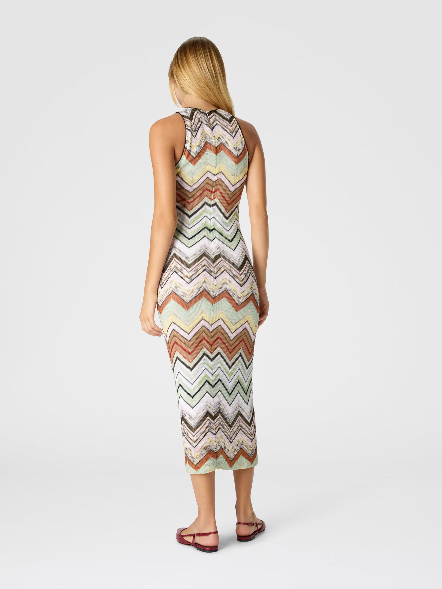 Missoni women's maxi dress — chevron knit in cotton viscose, back view
