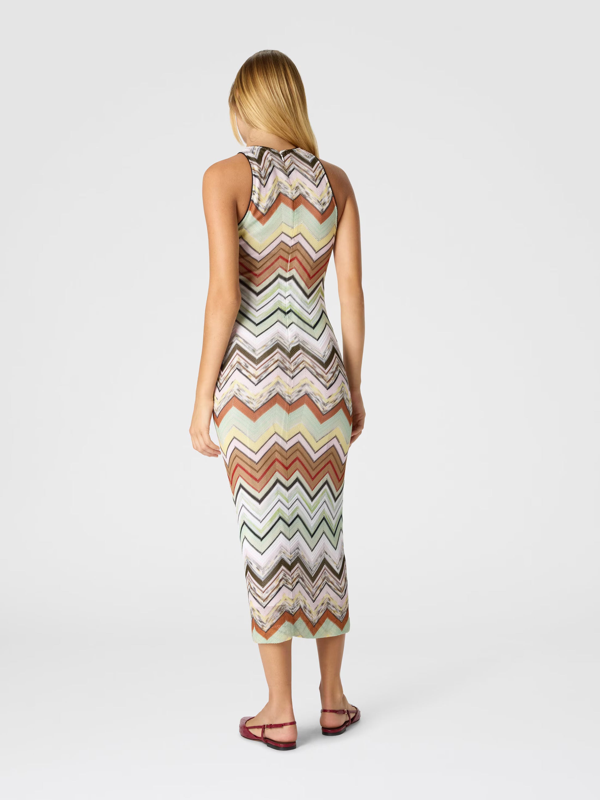 Missoni women's maxi dress — chevron knit in cotton viscose, back view