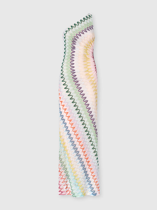 ONE-SHOULDER CHEVRON LONG DRESS