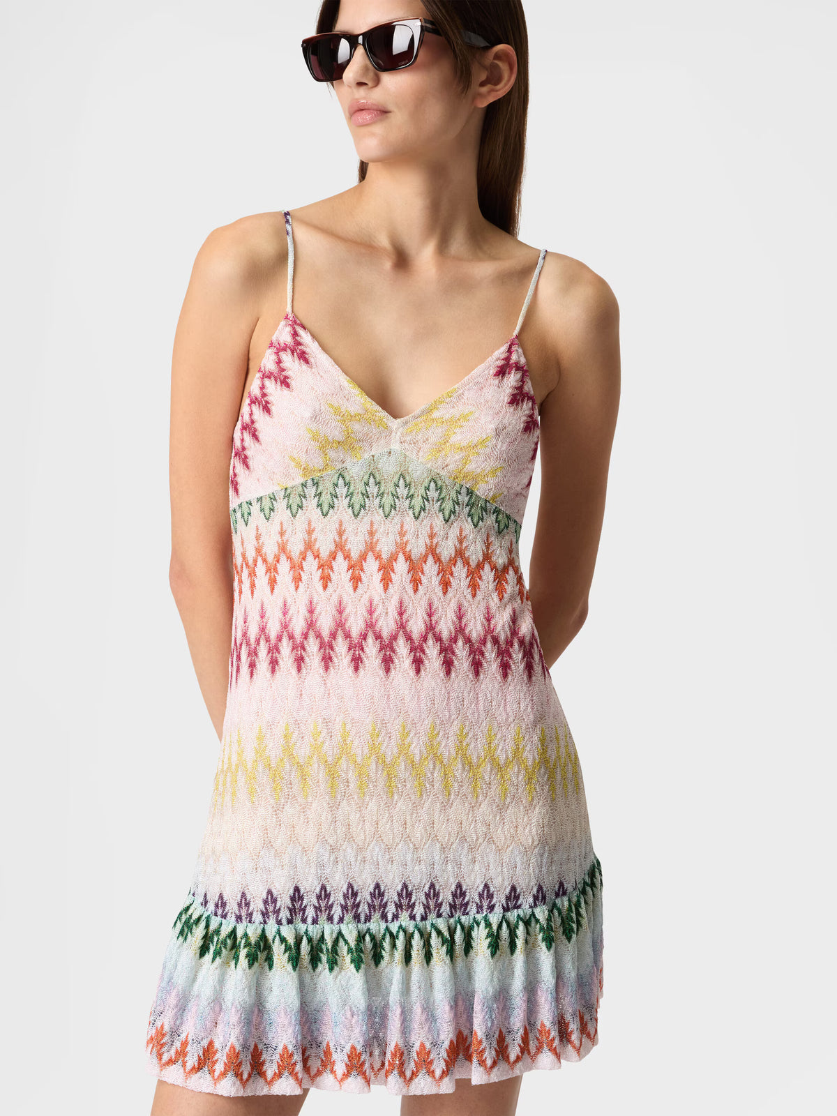 MINI DRESS WITH ZIGZAG LACE