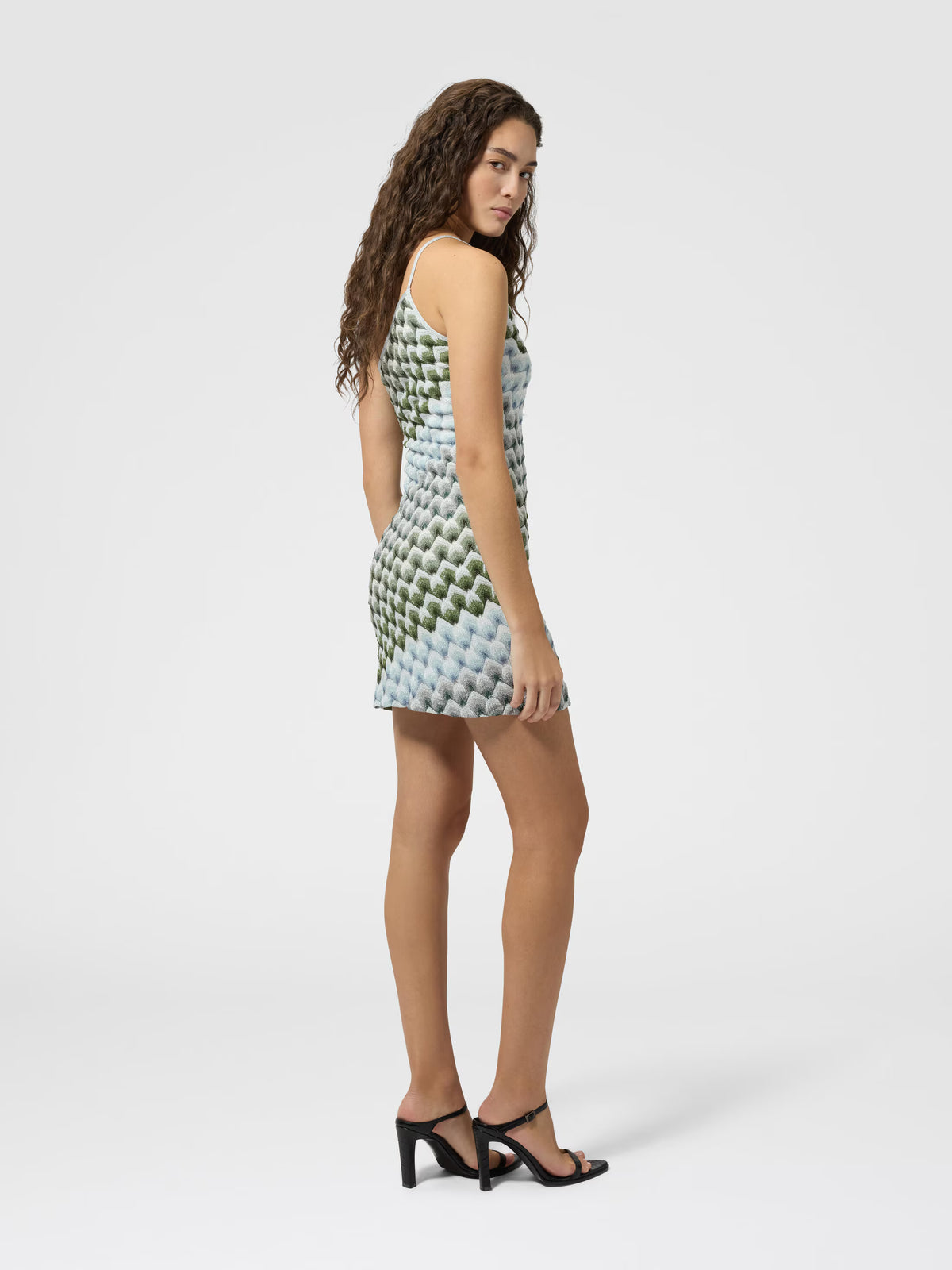 ONE-SHOULDER LAMÉ MINI DRESS