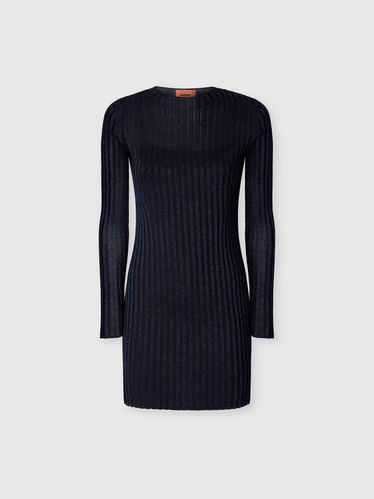 RIBBED LAMÉ MINI DRESS