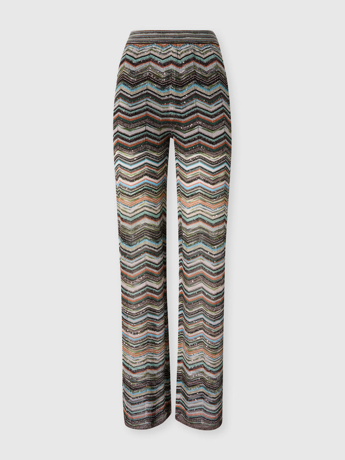 CHEVRON PALAZZO TROUSERS W SEQUINS