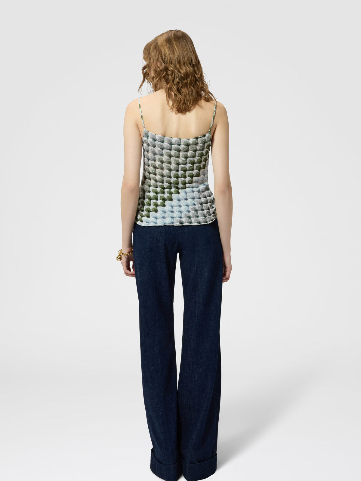 LACE MOTIF TOP W DRAPED NECKLINE