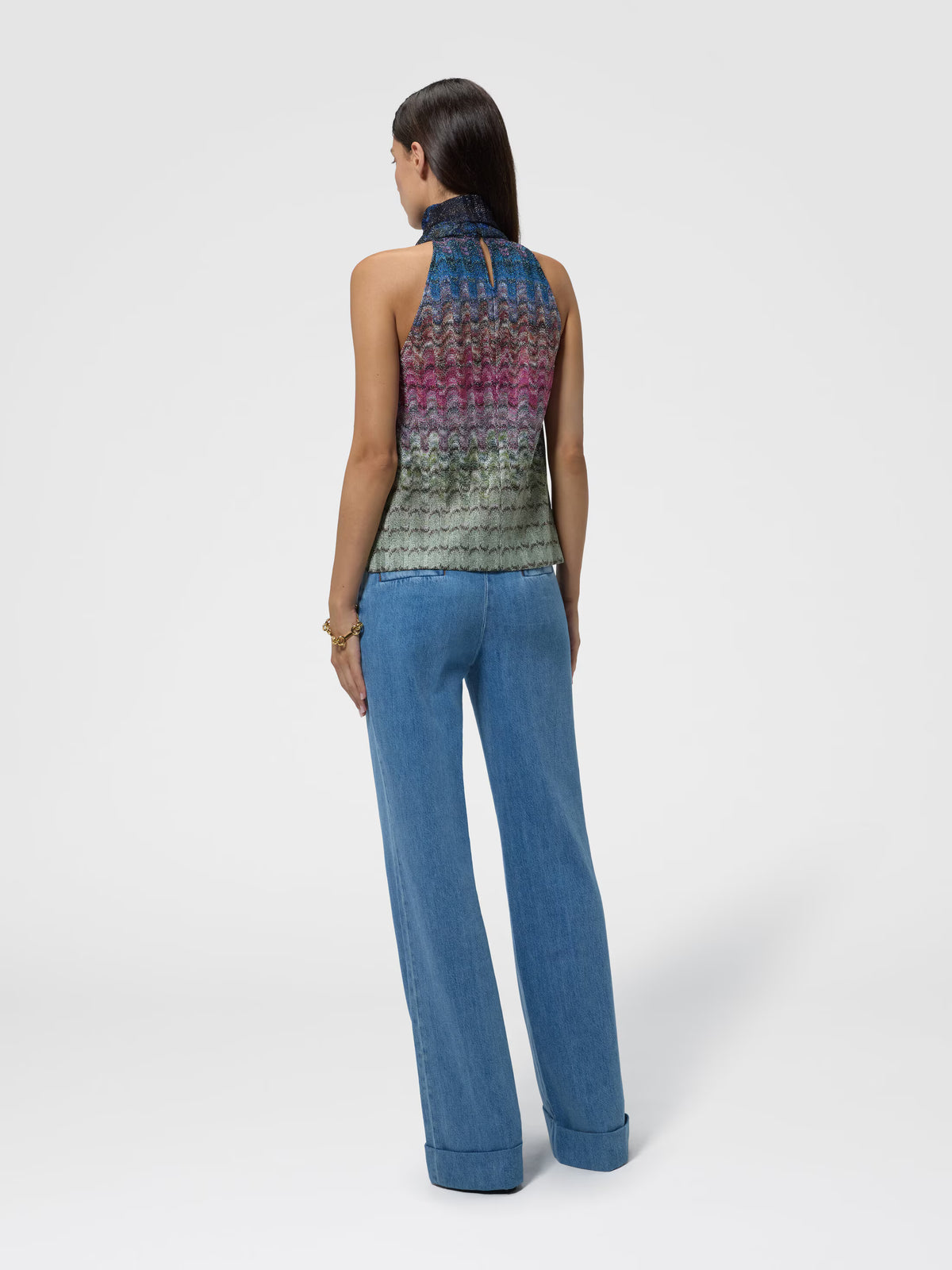 TOP W IRIDESCENT KALEIDOSCOPIC MOTIF