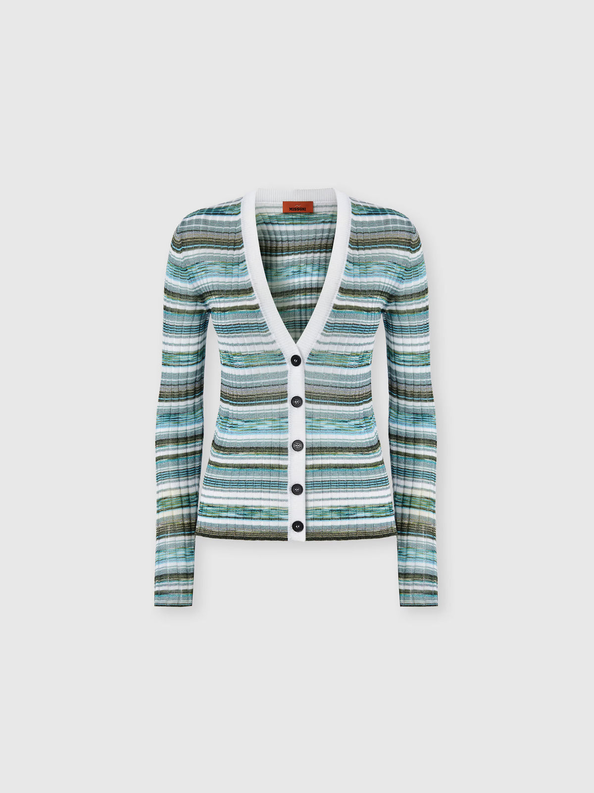 RIBBED STRIPED CARDIGAN