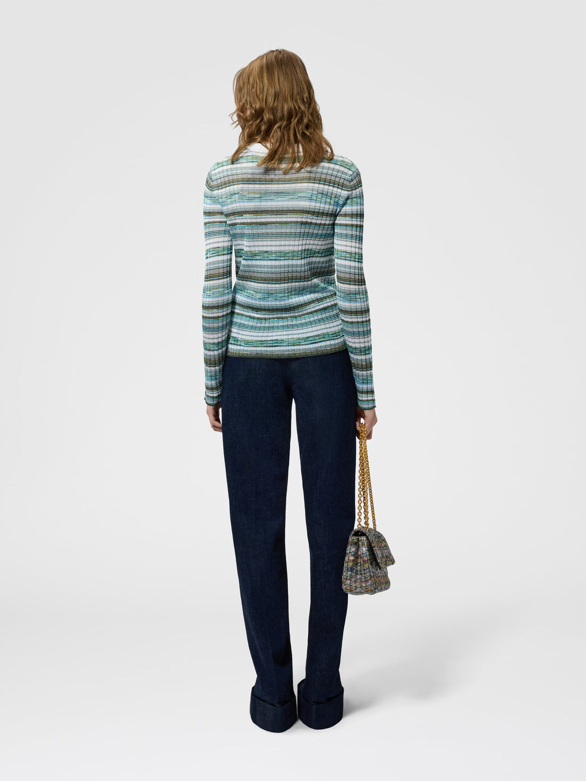 RIBBED STRIPED CARDIGAN