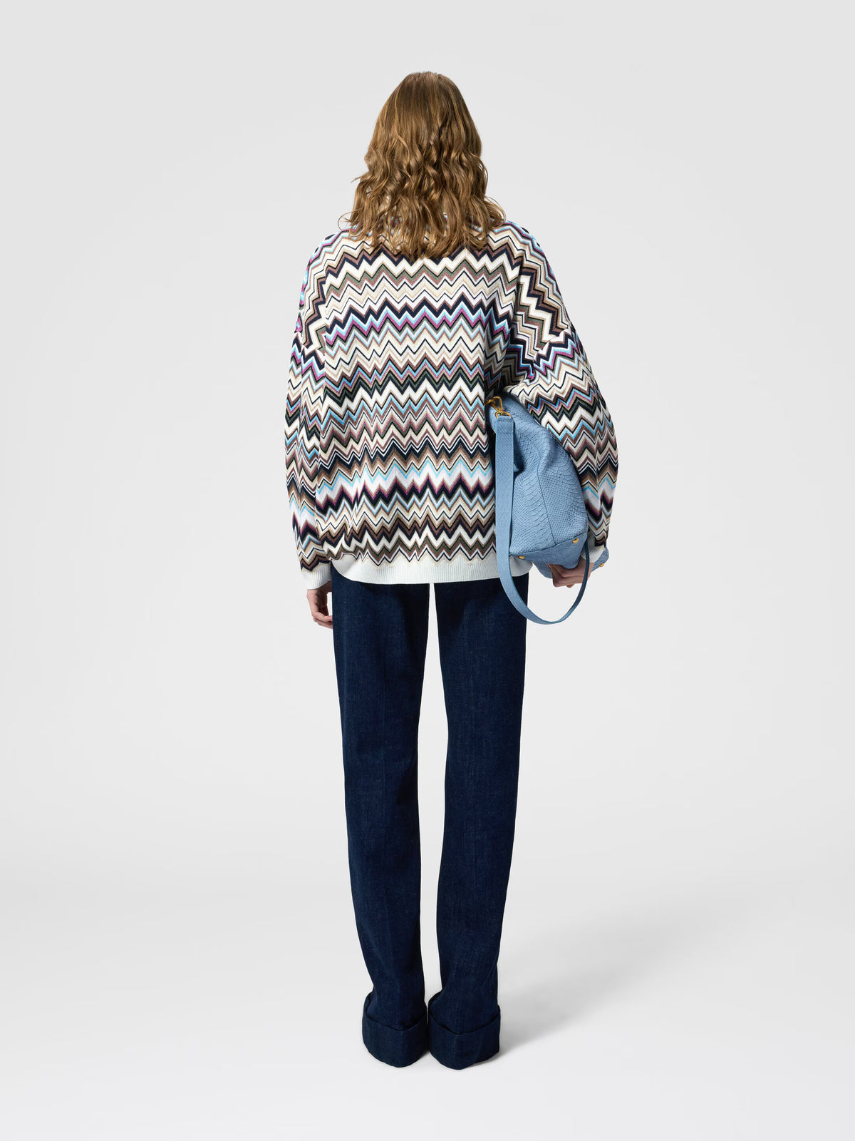 OVERSIZED KNIT L/S ZIG ZAG POLO