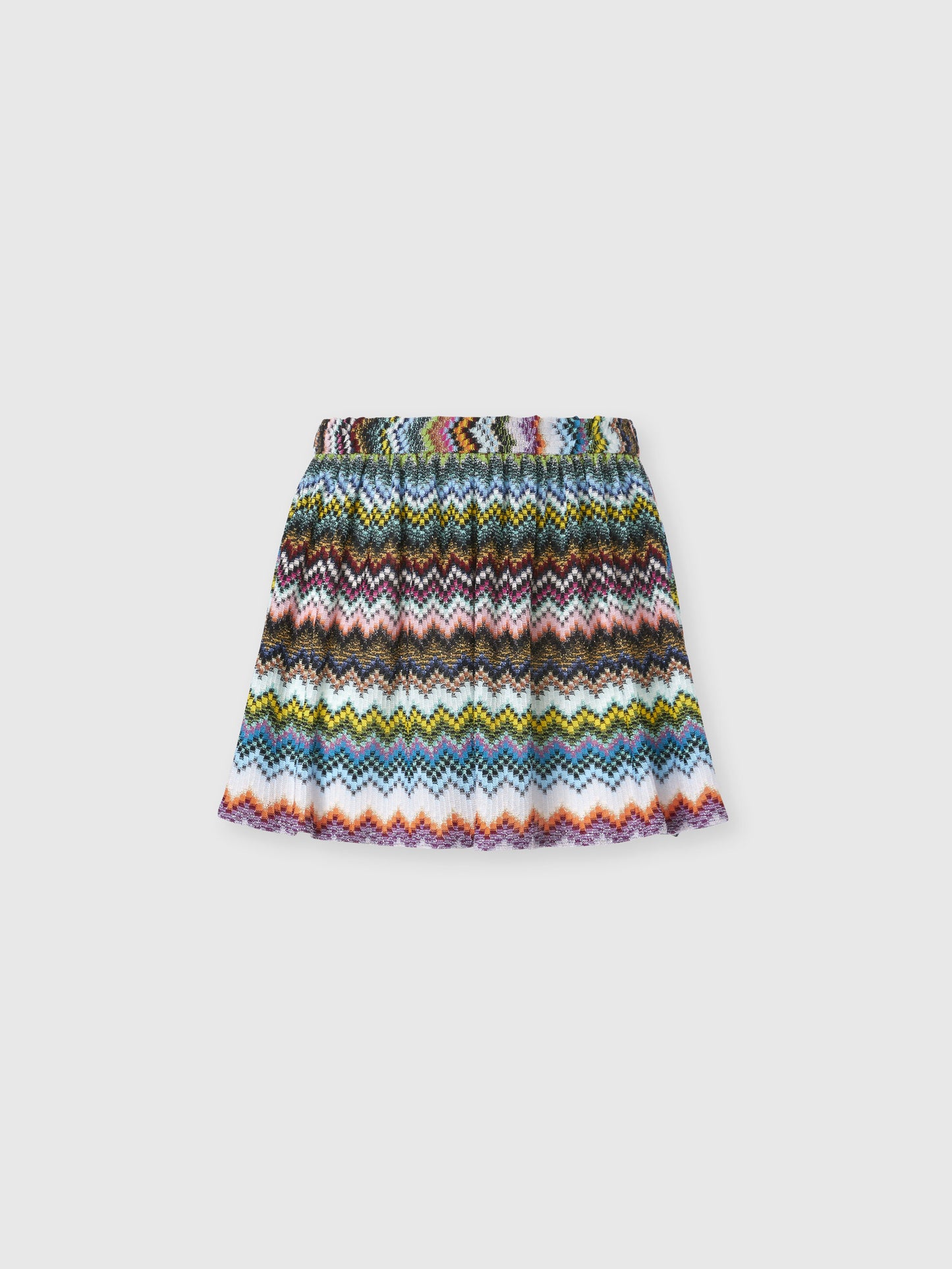 Missoni women's shorts in viscose lamé — Raschel zigzag pixel-effect knit in multi dark