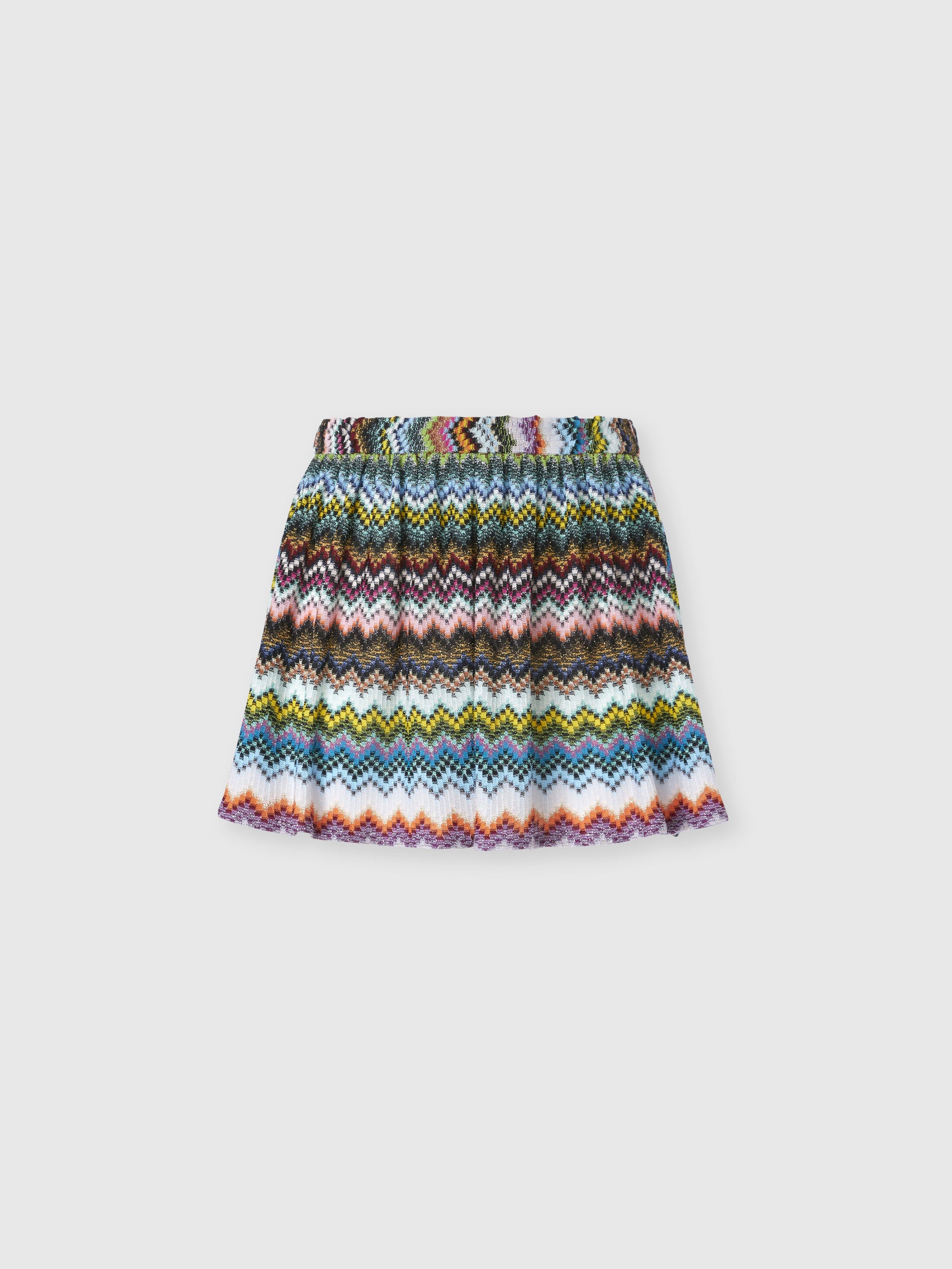 Missoni women's shorts in viscose lamé — Raschel zigzag pixel-effect knit in multi dark