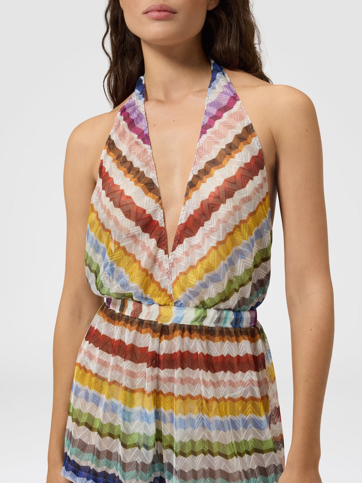 SHORT ZIG ZAG TULLE PLAYSUIT