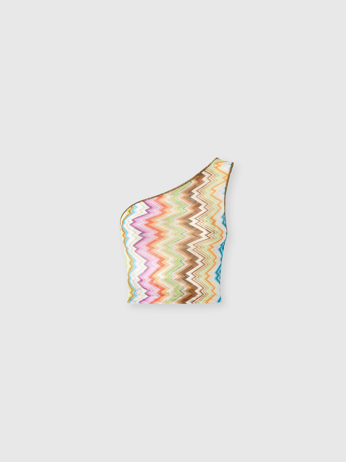ONE SHOULDER TOP ZIG ZAG PRINT