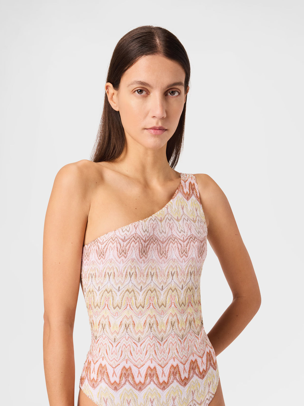 ONE SHOULDER LACE SWIMSUIT