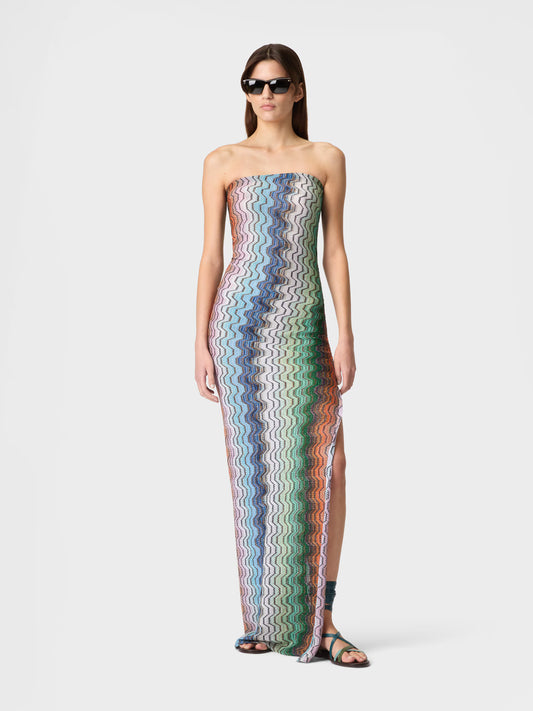 STRAPLESS COVER-UP GREEK MOTIF