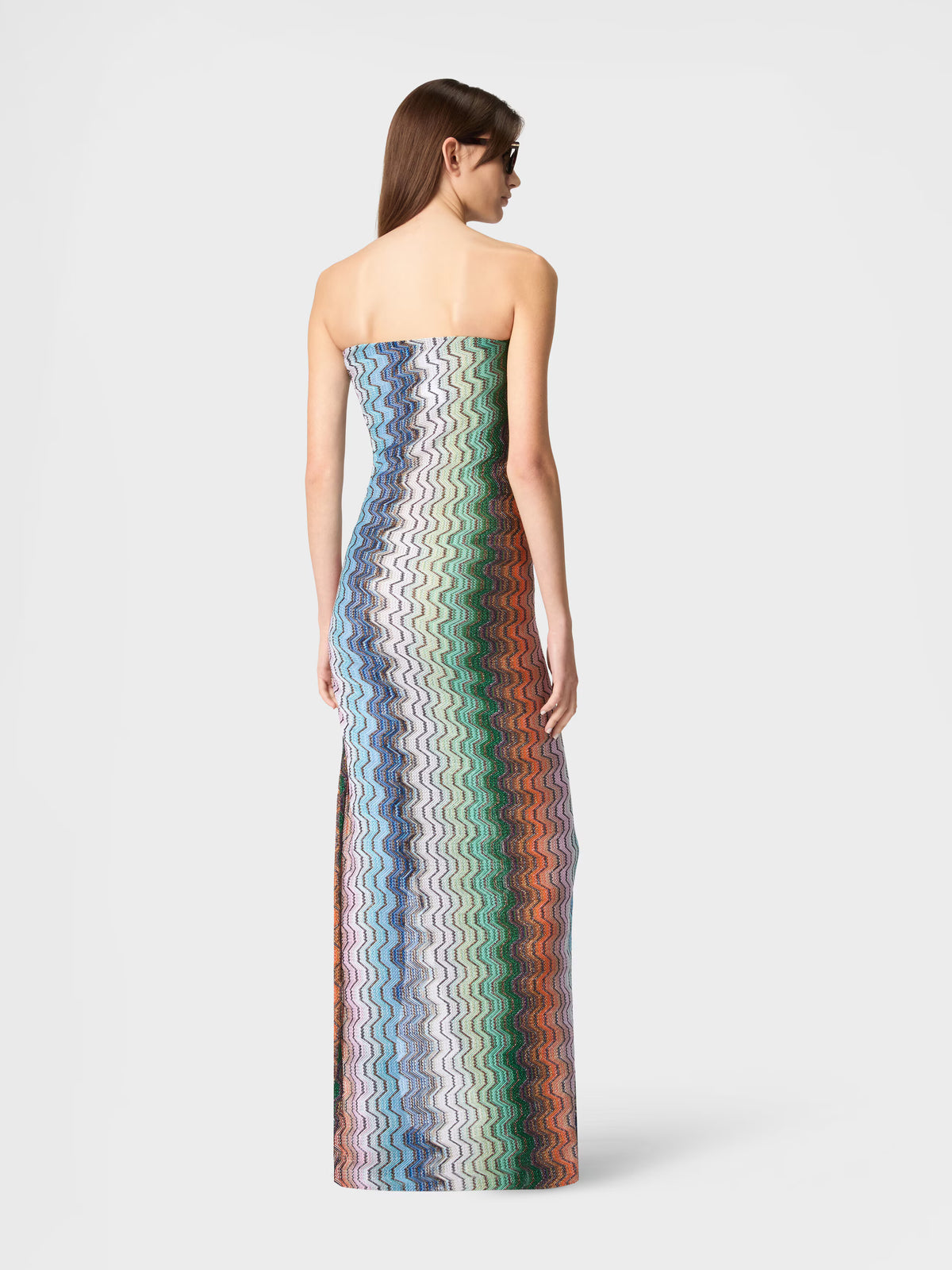 STRAPLESS COVER-UP GREEK MOTIF
