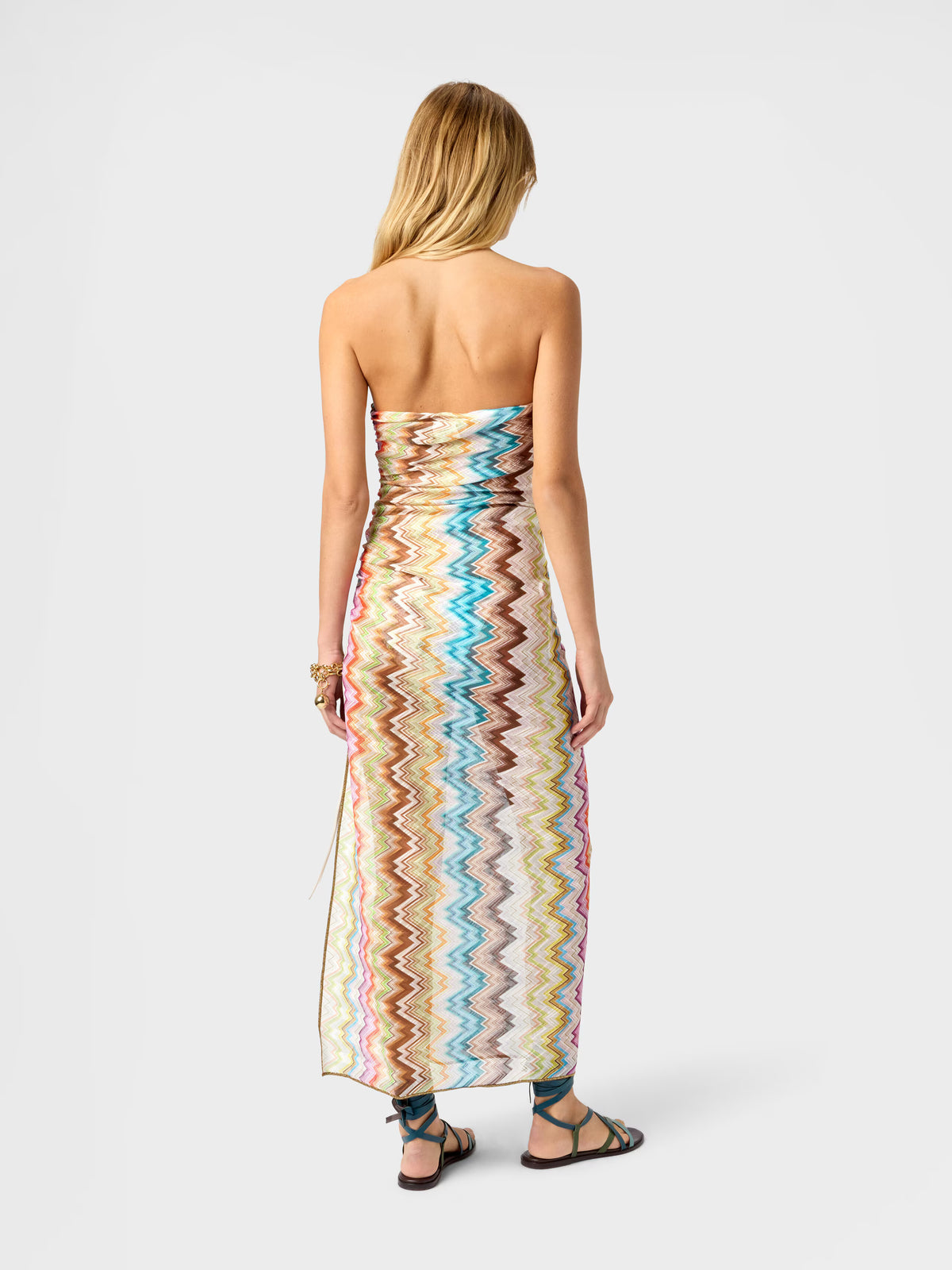 LONG COVER-UP ZIG ZAG PRINT