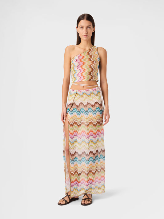 WRAP SKIRT WITH ZIG ZAG PRINT