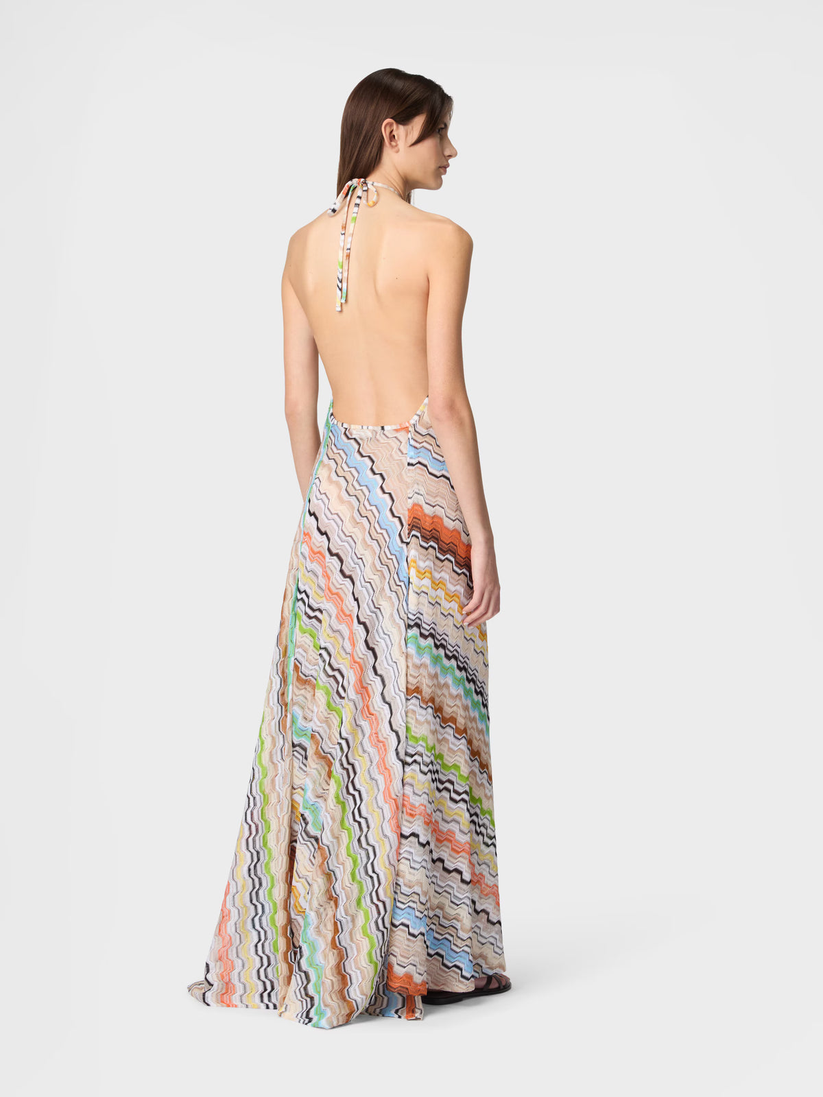 LONG HALTER COVER-UP GREEK MOTIF