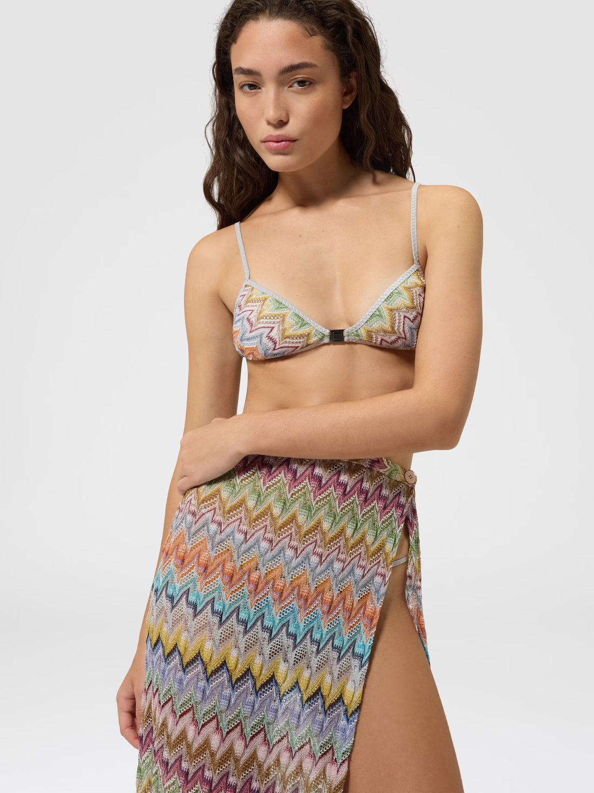 LONG LAMÉ COVER-UP SKIRT