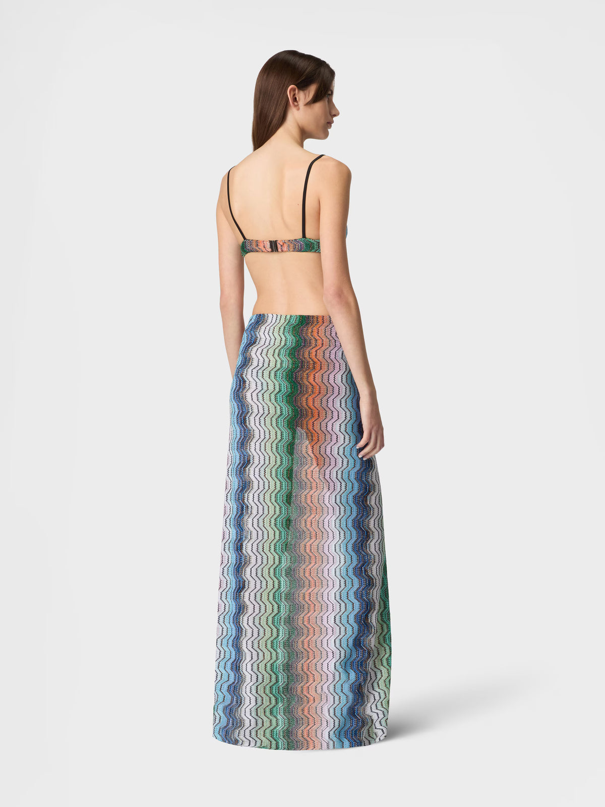 LONG SPLIT SKIRT GREEK MOTIF