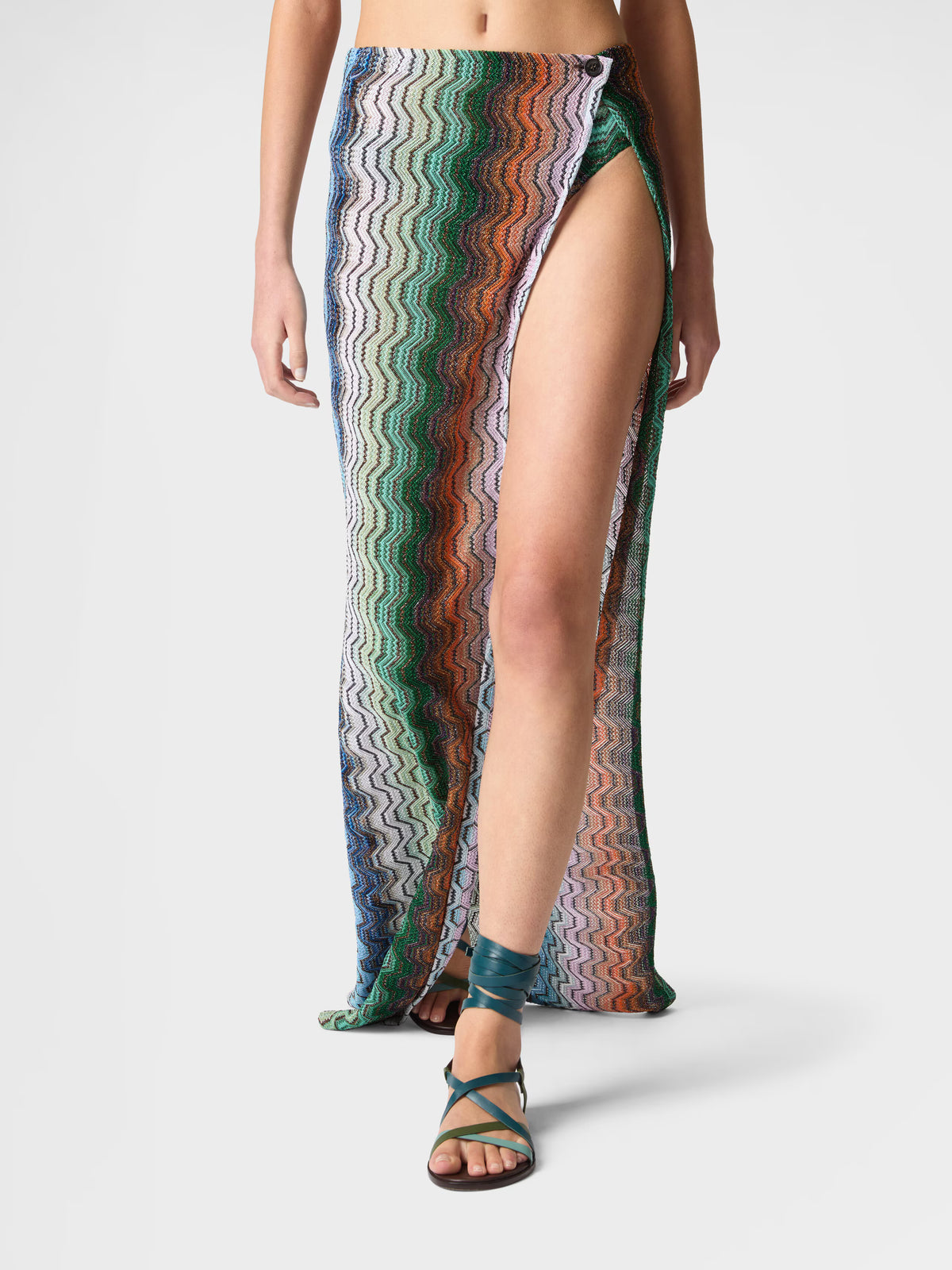 LONG SPLIT SKIRT GREEK MOTIF