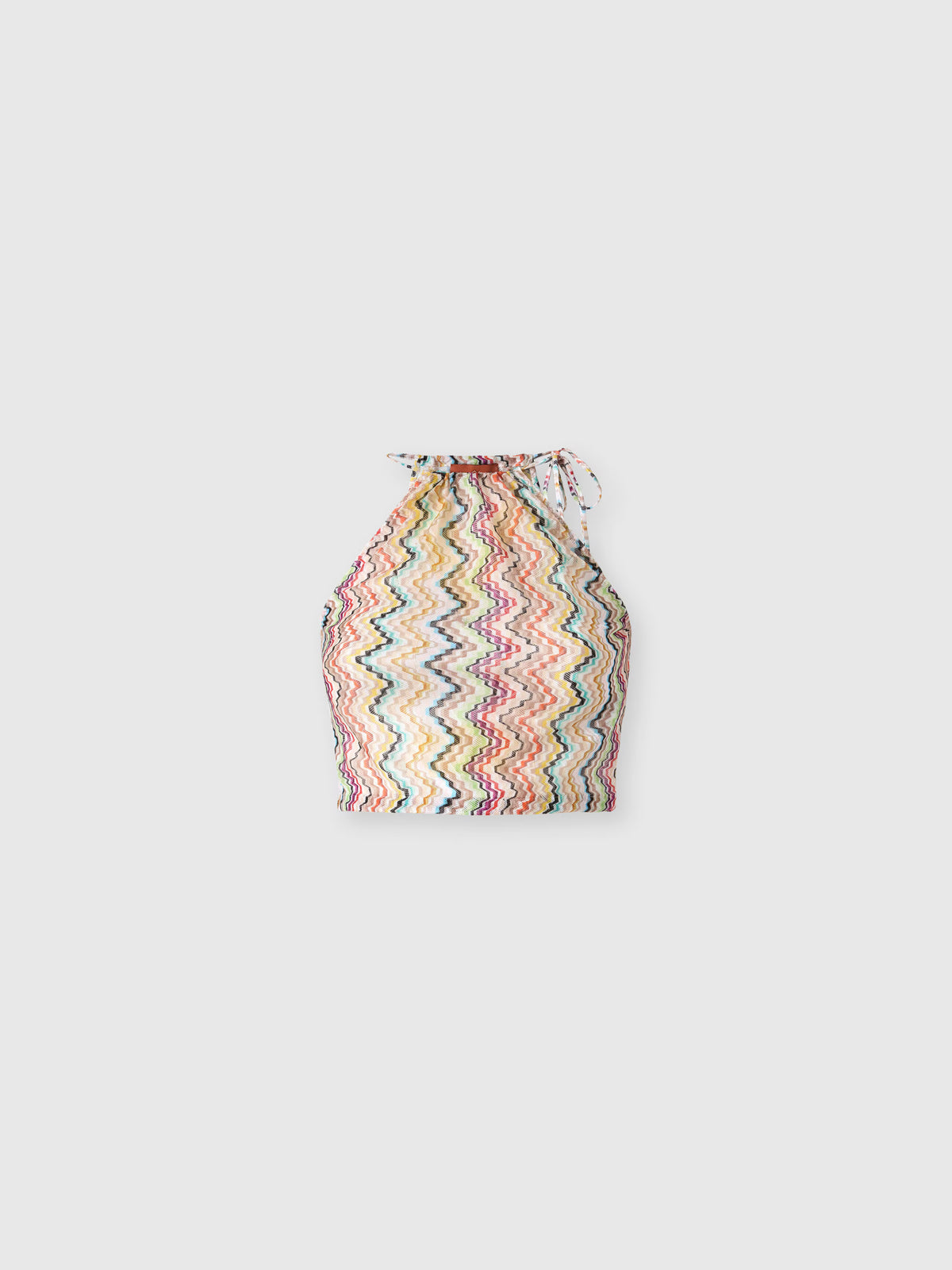 HALTER TOP WITH ZIG ZAG MOTIF