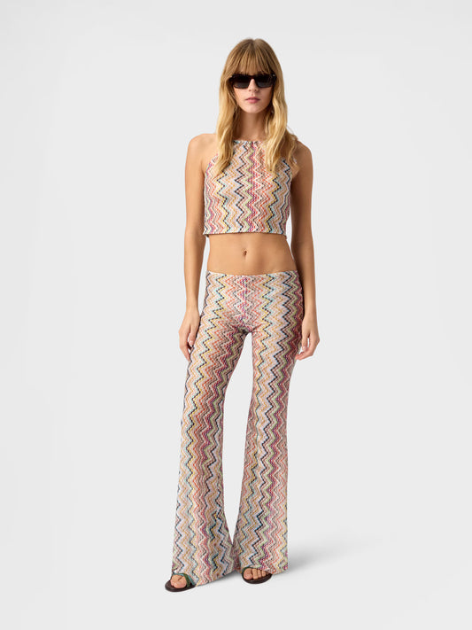 HALTER TOP WITH ZIG ZAG MOTIF