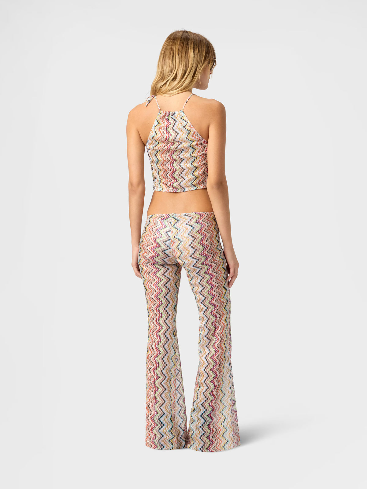 HALTER TOP WITH ZIG ZAG MOTIF