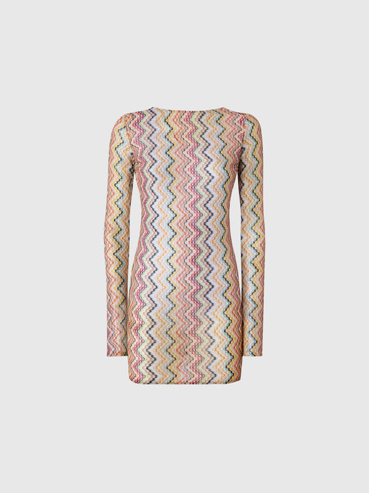 LONG SLEEVE DRESS ZIG ZAG PRINT