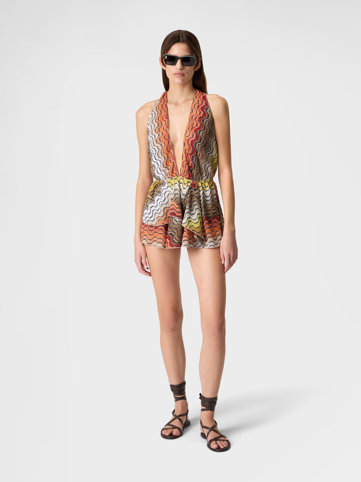 OPEN BACK COVER-UP GREEK MOTIF
