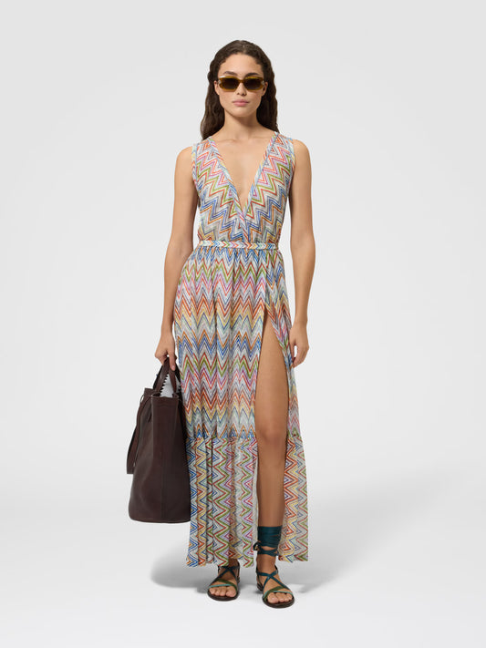LONG ZIG ZAG TULLE COVER-UP DRESS